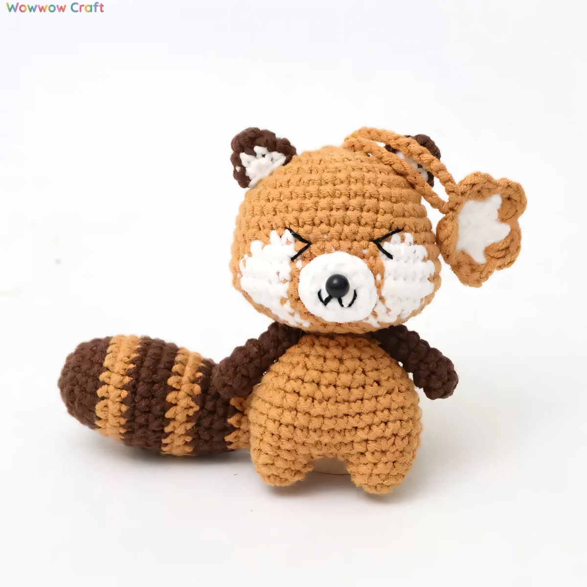 Pendants,Crochet Doll,Cute Handmade Crocheted Crying Raccoon Doll - Hand-Crochet Doll